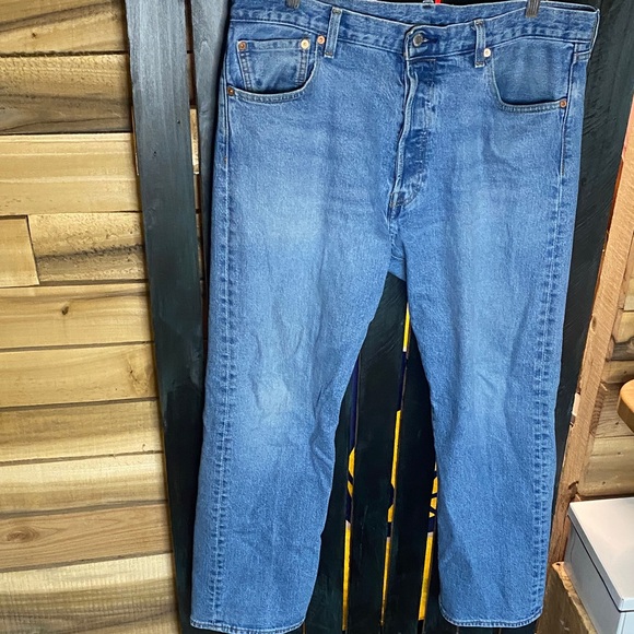 Levi's Other - Levi’s Premium Denim 501 ‘93 Blue Jeans 36x30 lighter wash red tab cuff wear